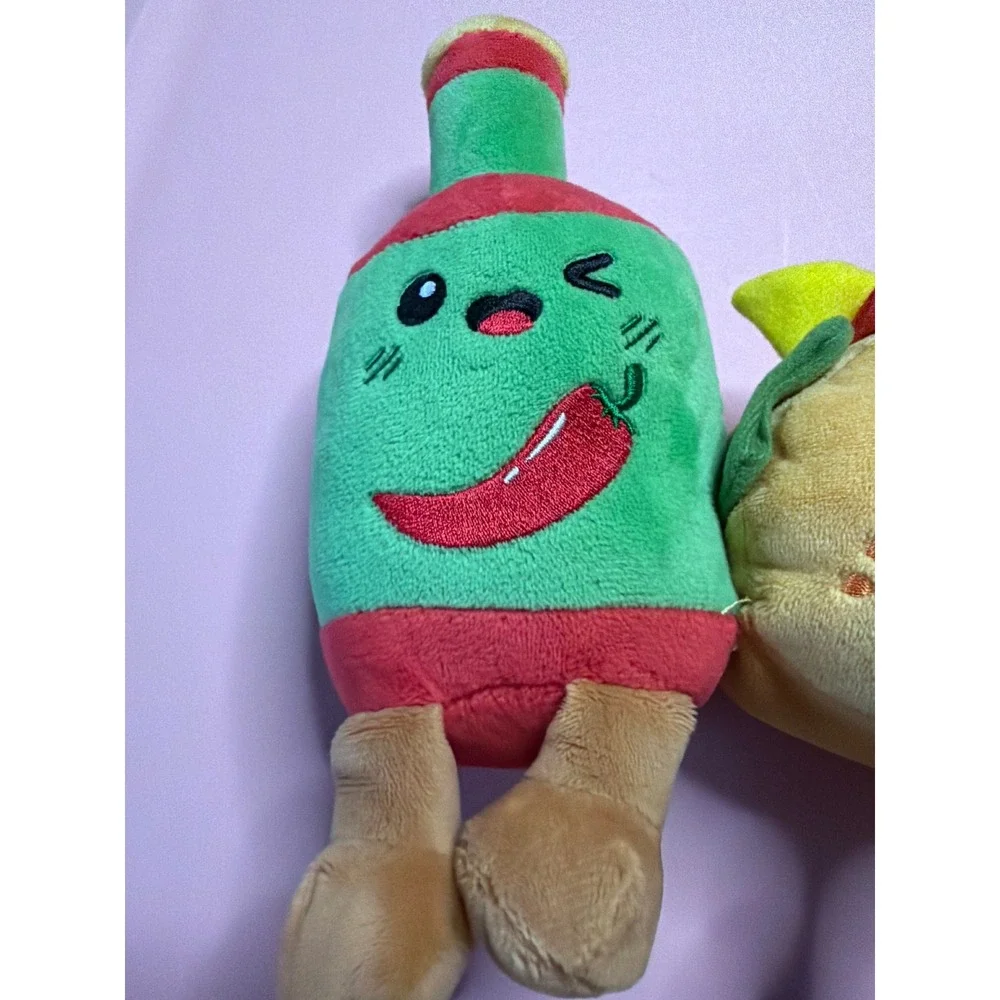Frankford Taco and Hot‎ Sauce Plush Set Foodie Stuffed Animal Toys Multicolor